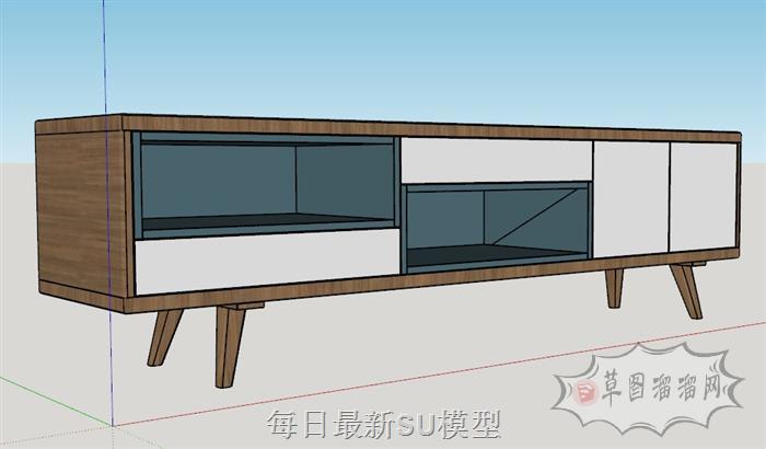 电视柜矮柜边桌柜SU模型