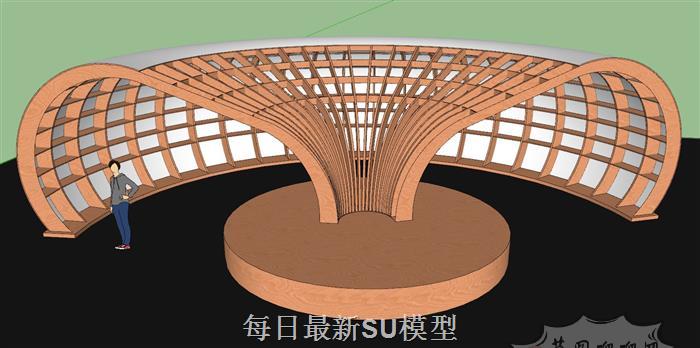 户外露天书架SU模型