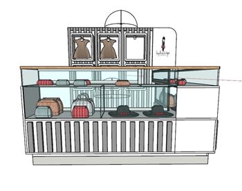 服装店前台柜展柜SU模型