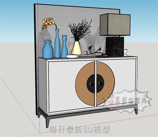 玄关柜装饰柜SU模型