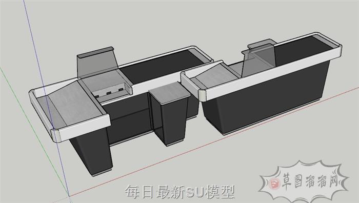 超市收银台SU模型