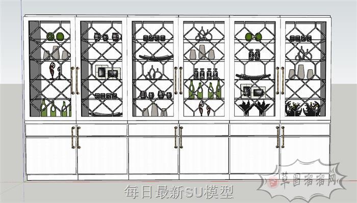 酒柜组合柜SU模型