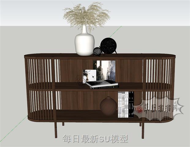 边桌柜装饰柜花瓶SU模型