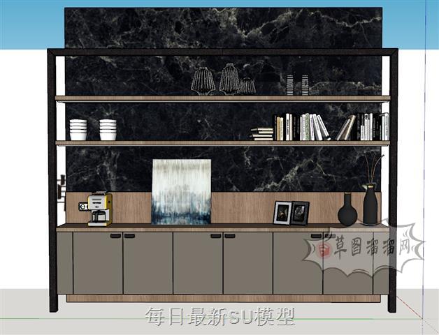 书架书柜书本SU模型