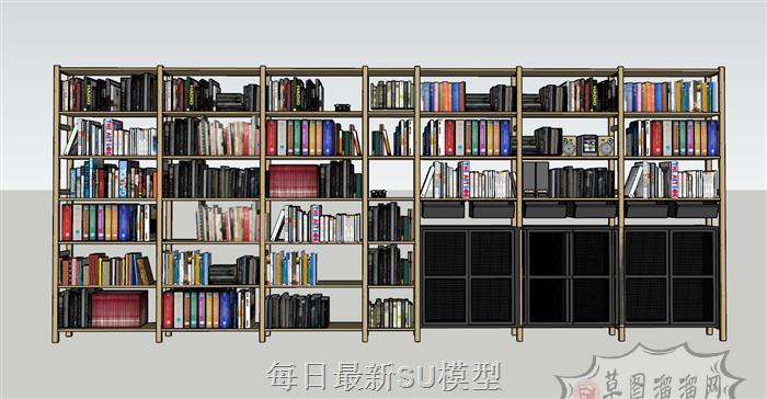 书柜书架SU模型