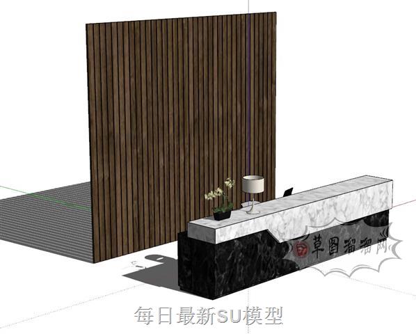 前台柜接待台服务台SU模型