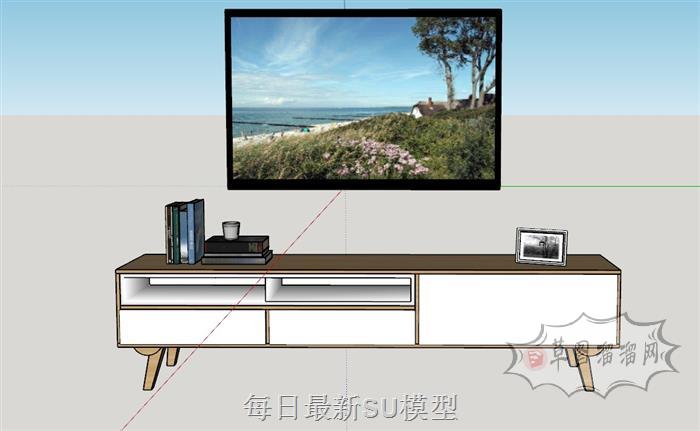电视柜家具电视机SU模型