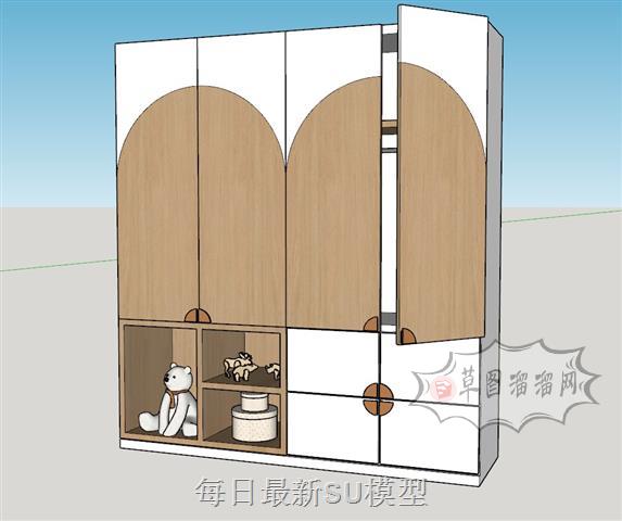 衣柜玩具柜组合柜SU模型
