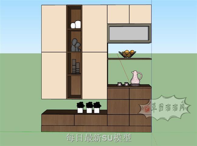装饰柜柜子组合柜SU模型