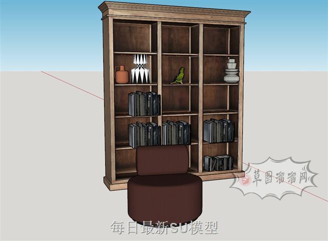书柜书架SU模型