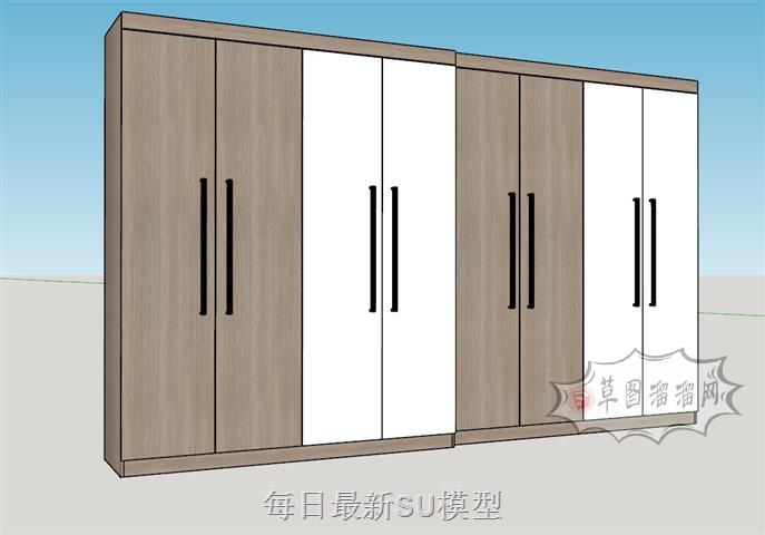衣柜组合柜柜子SU模型