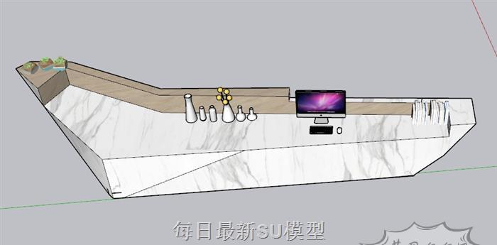 前台柜接待台SU模型