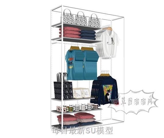 服装店衣架展示架SU模型