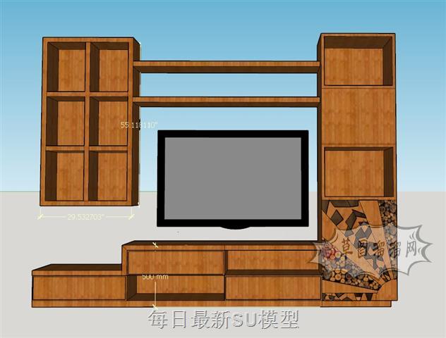 电视柜家具电视机SU模型