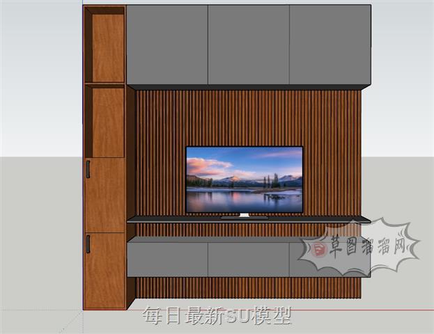 电视柜背景墙SU模型