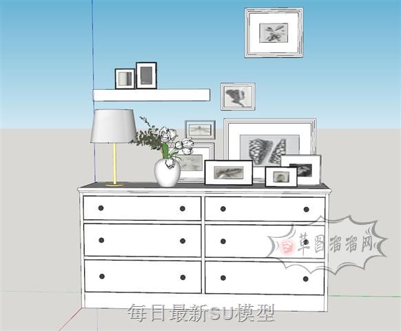 边柜五斗柜装饰柜SU模型