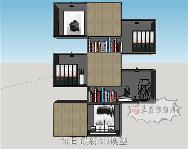吊柜书架书柜SU模型