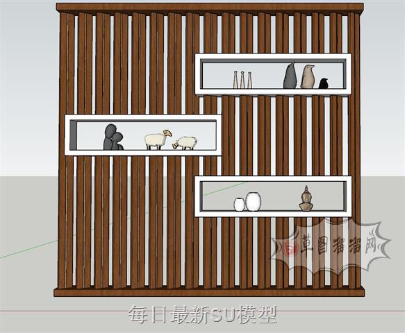 分区隔断柜装饰柜SU模型