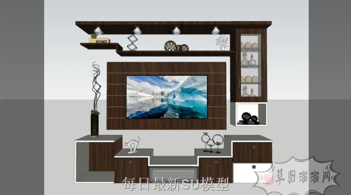 电视柜工艺品SU模型