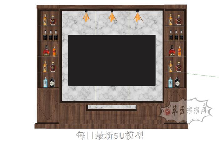 电视柜工艺品SU模型
