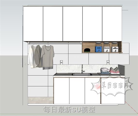 浴室柜洗衣柜吊柜SU模型