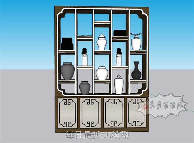 置物柜隔断柜博古柜SU模型