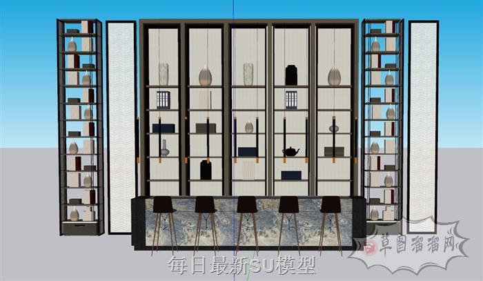 前台柜接待台SU模型
