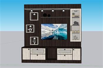 电视柜家具电视机SU模型