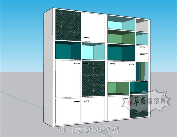 置物柜组合柜柜子SU模型