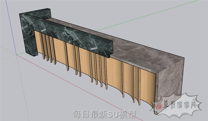 前台柜接待台SU模型