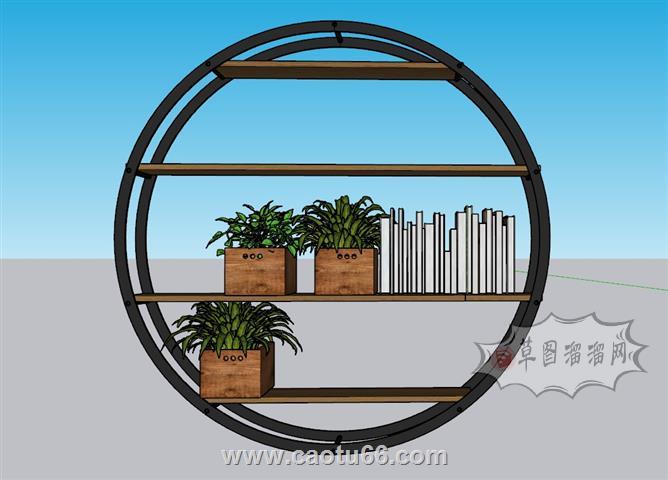 圆形花架植物架SU模型