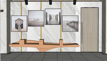 画廊画展过道SU模型