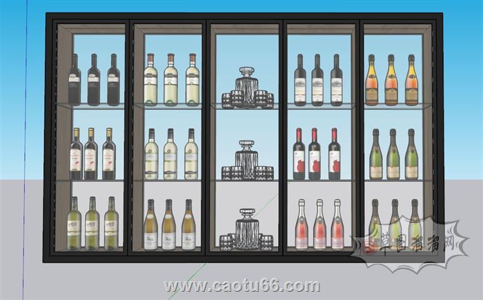酒瓶酒柜酒架SU模型