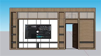 电视墙电视柜SU模型