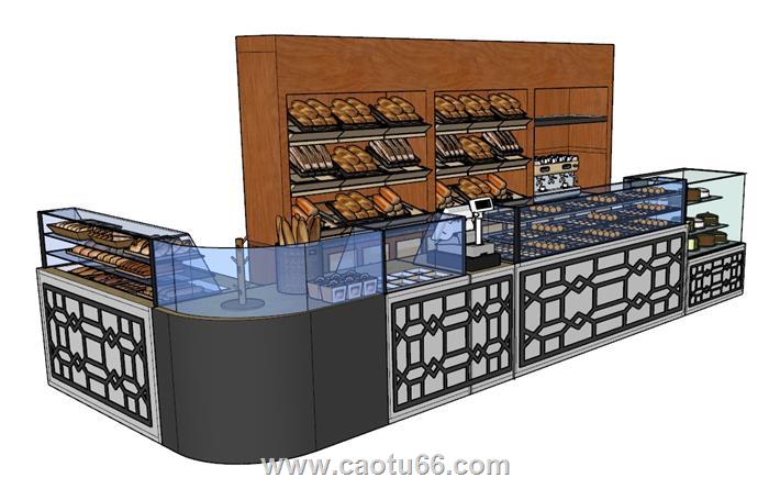 蛋糕柜前台柜展柜SU模型