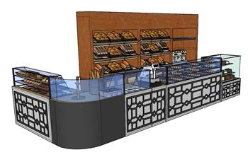 蛋糕柜前台柜展柜SU模型