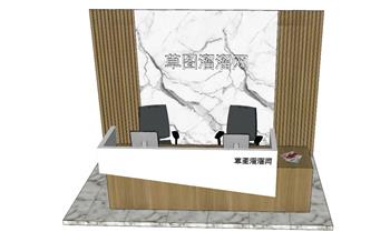 公司前台柜接待台SU模型