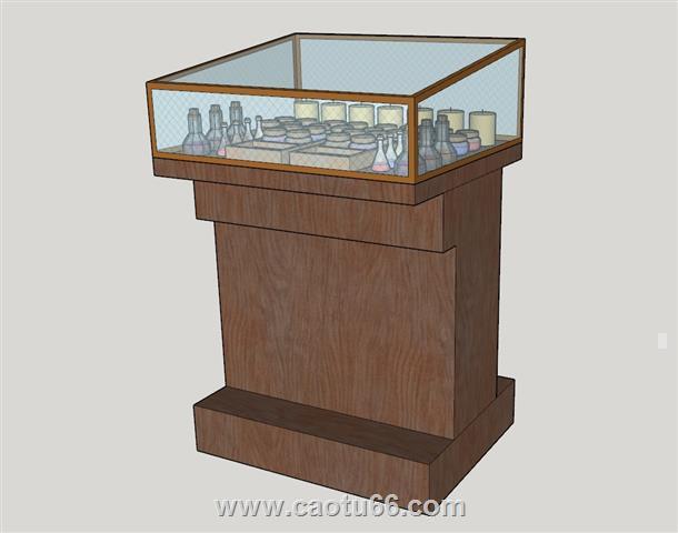 化学实验器皿展示柜SU模型