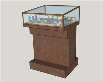 化学实验器皿展示柜SU模型