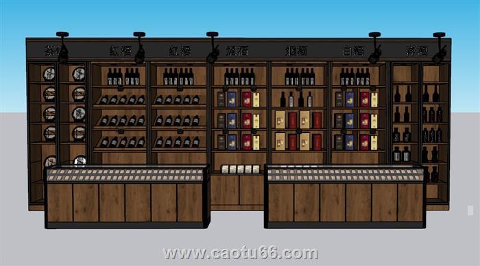 名烟名酒烟柜酒柜SU模型