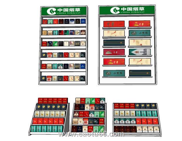 整条香烟烟盒SU模型