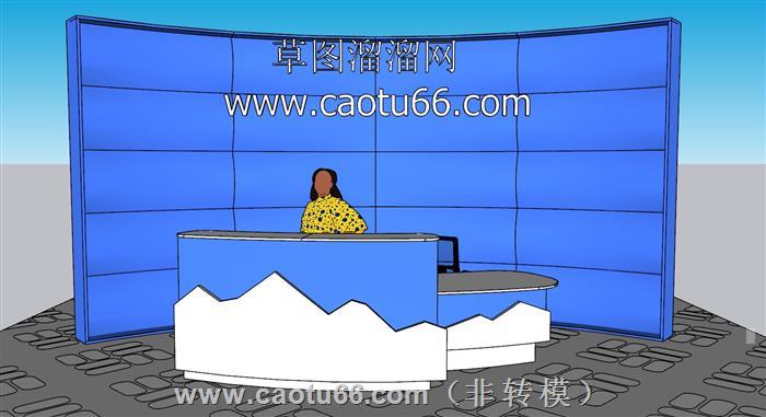 前台柜接待台SU模型