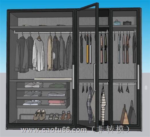 衣柜衣服鞋帽SU模型