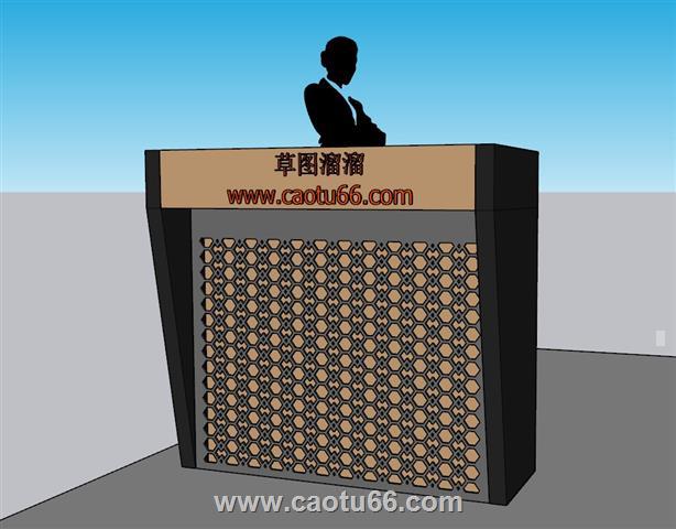 演讲台前台柜接待柜SU模型