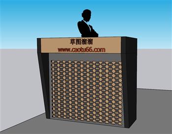 演讲台前台柜接待柜SU模型