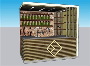 loft工业风酒吧SU模型