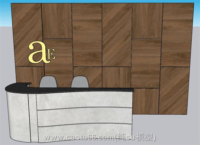 前台柜接待台SU模型