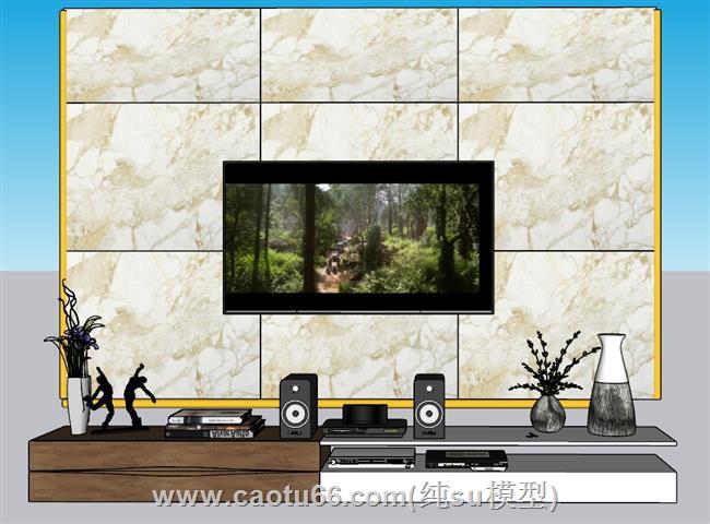 电视柜工艺品SU模型