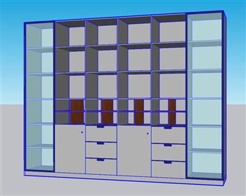 柜子凹进去推拉工具SU模型