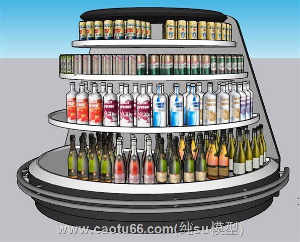 酒瓶货物架超市SU模型
